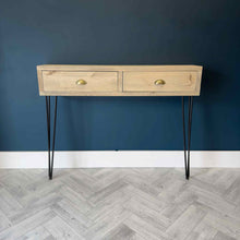 Load image into Gallery viewer, Rustic Console Table with Hairpin Legs

