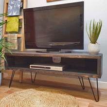 Load image into Gallery viewer, Handmade Rustic Corner TV Stand
