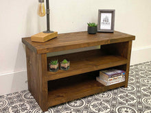Load image into Gallery viewer, Rustic Wooden Shoe Storage Bench
