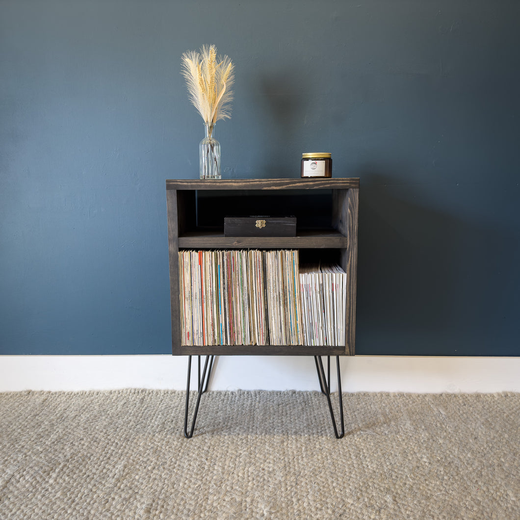 Rustic Vinyl Record Player Stand