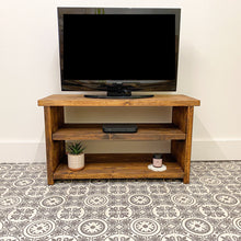 Load image into Gallery viewer, Rustic Wooden TV Unit with Shelves
