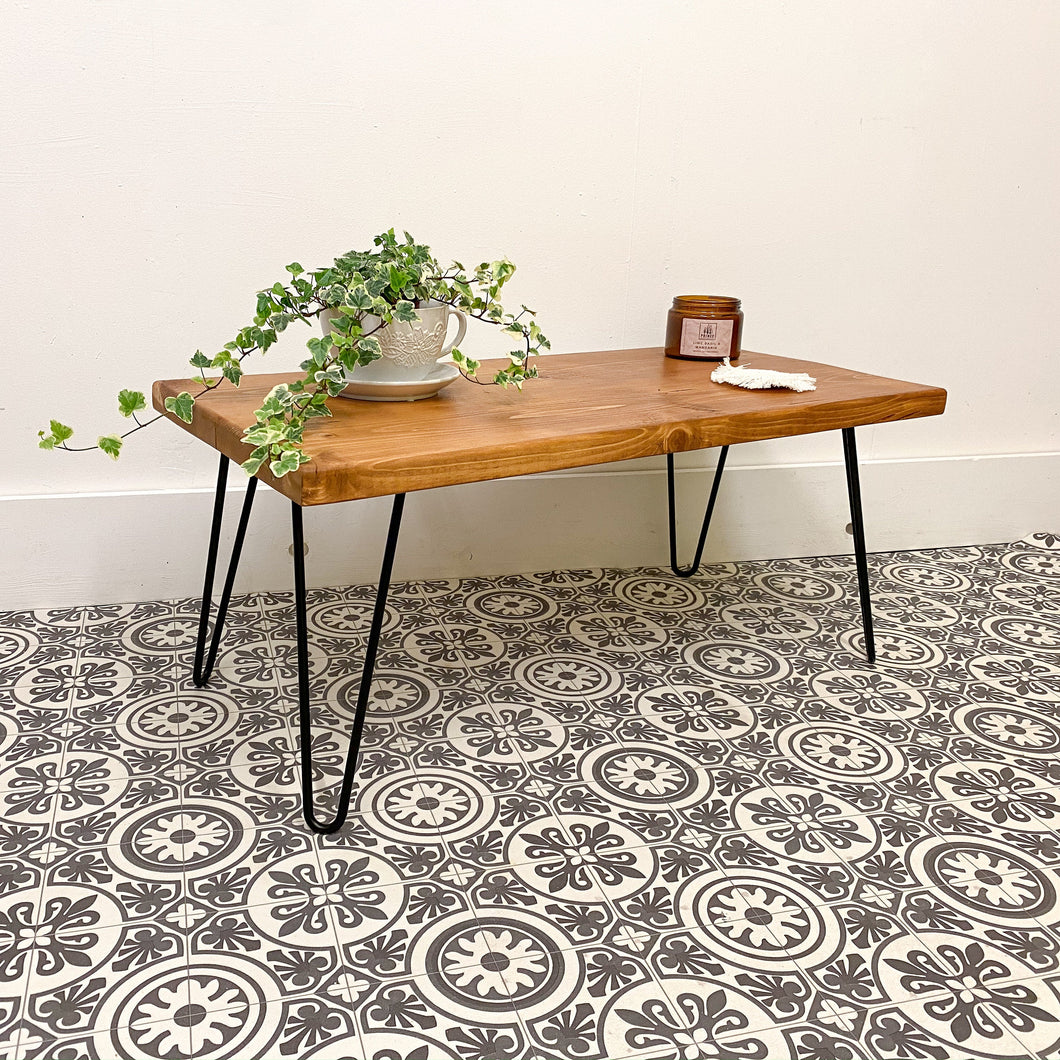 Rustic Coffee Table with Hairpin Legs