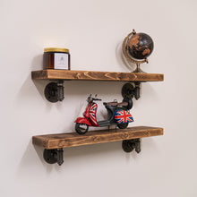 Load image into Gallery viewer, Wooden Shelf with Iron Pipe Fittings

