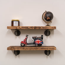 Load image into Gallery viewer, Wooden Shelf with Iron Pipe Fittings
