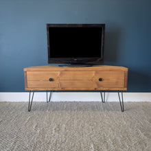 Load image into Gallery viewer, Rustic Corner TV Stand
